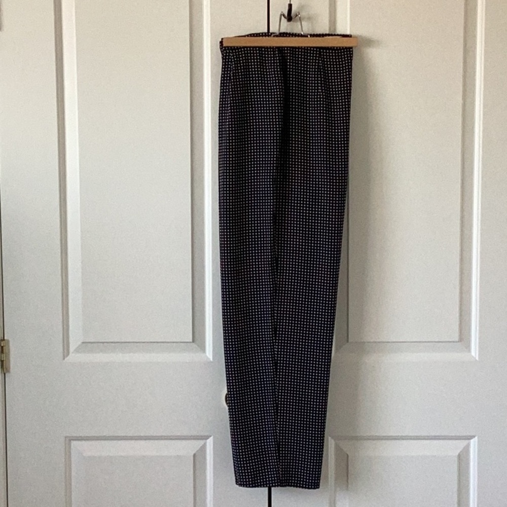 Vintage Giorgio Armani Wide Leg Pant Navy/Off white. 100% Silk